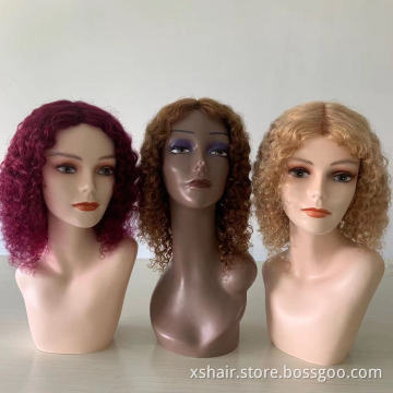 Short Curly Lace Wig Human Hair Bob Cut Lace Front Wigs With BaBy Hair Virgin Brazilian Bob Curly Lace Front Wig